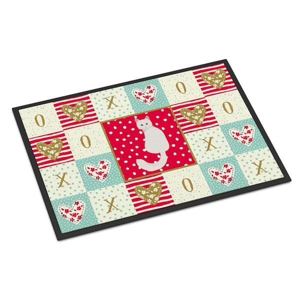 Carolines Treasures 18 x 27 in. Turkish Angora Cat Love Indoor or Outdoor Mat CK5801MAT - main